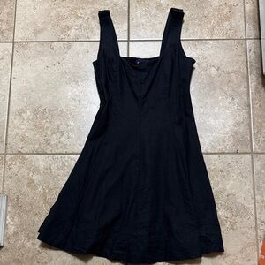 Gap Linen Blend Mini Dress - Black -Small TALL